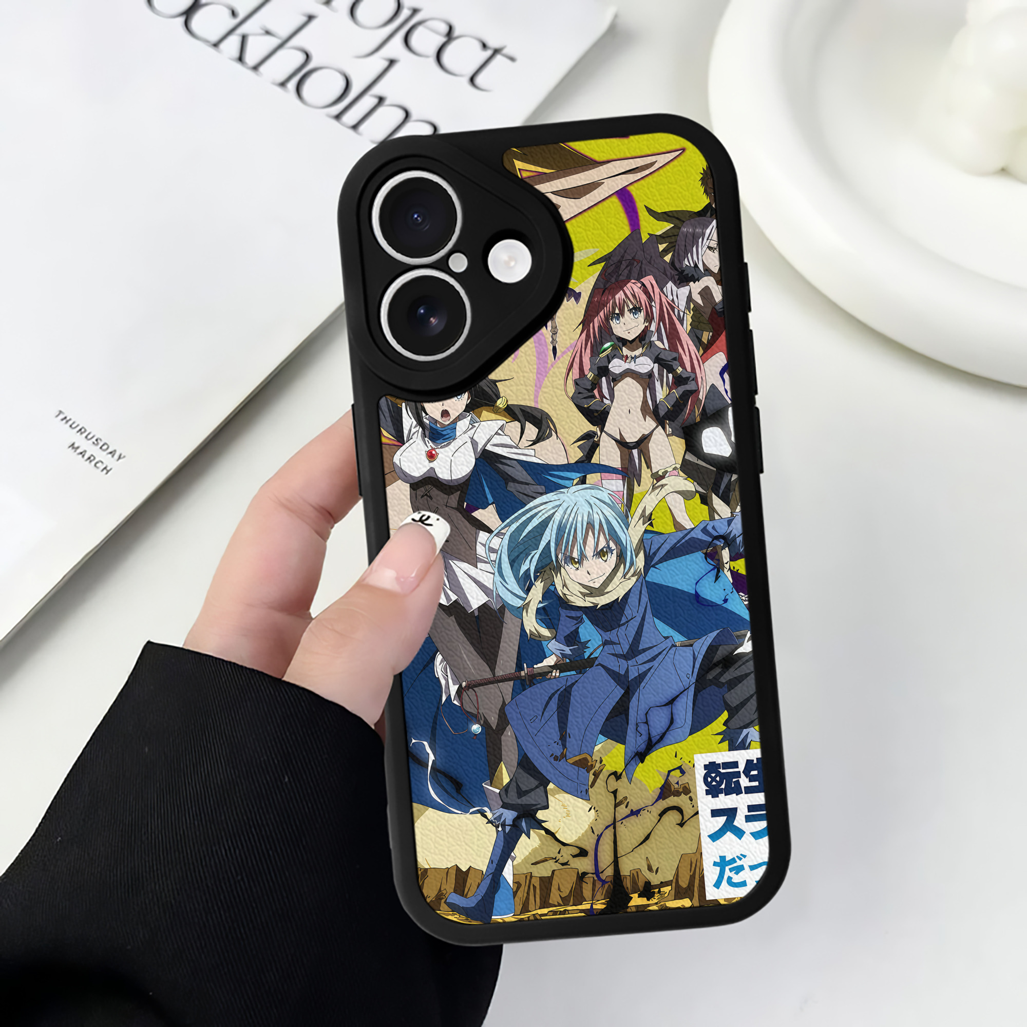 （画像用） 転スラ Regarding Reincarnated to Slime 【iPhone 16シリーズ対応】シリコンスマホケース（レザー調） 材質：シリコン